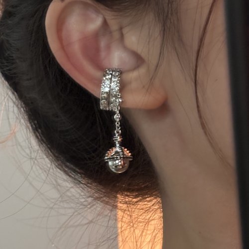 [楼哈哈]宇宙喜同款克罗星球吊坠耳夹无耳洞女套装耳骨夹不掉色女