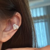 爱心锆石微镶耳夹款 楼哈哈 轻奢高级感绝美无耳洞耳骨夹2025新款