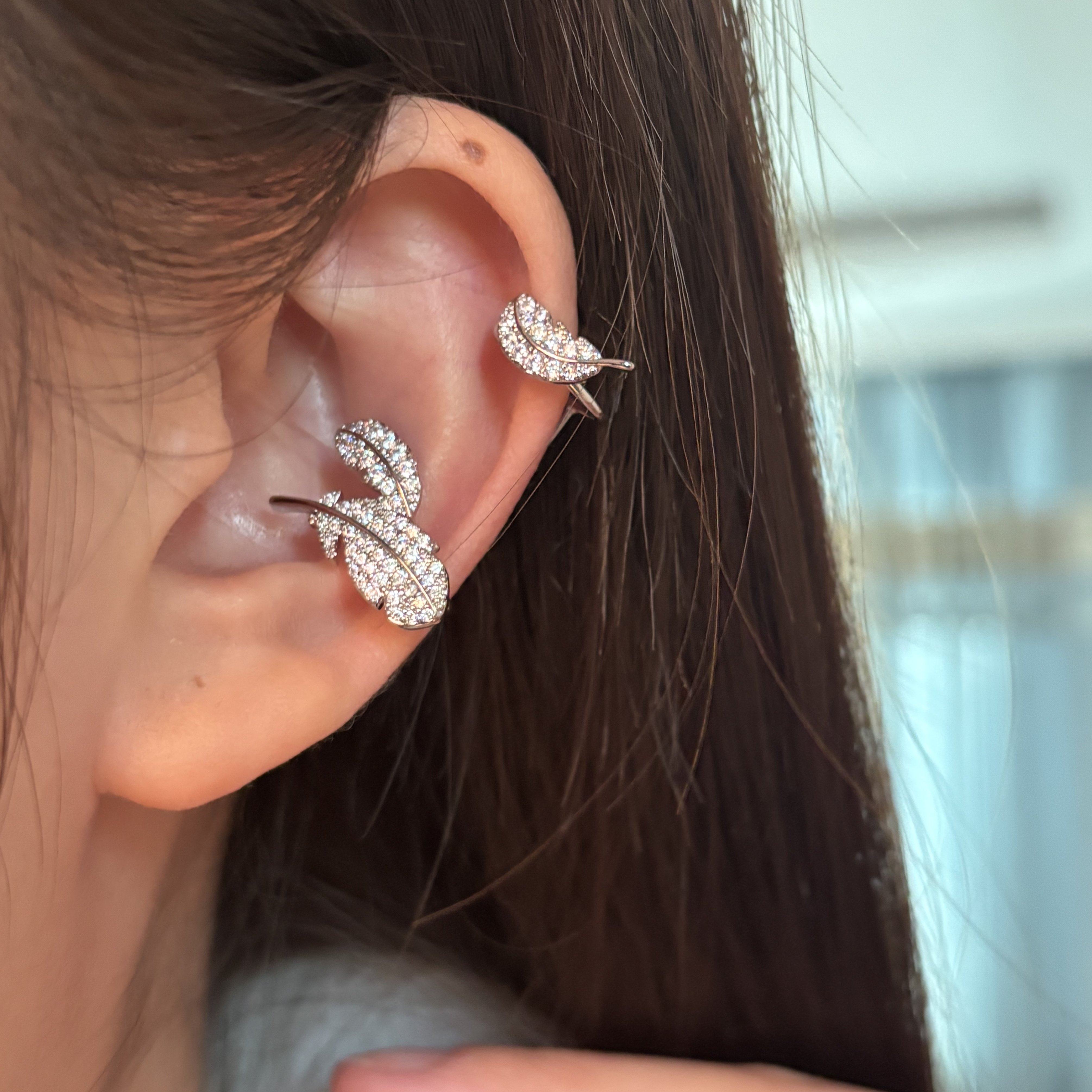【楼哈哈】悬浮羽毛耳夹无耳洞锆石微镶轻奢高级感爆闪耳骨夹耳挂,饰品/流行首饰/时尚饰品新,耳夹,淘宝优惠券,粉丝福利购,淘宝优惠卷