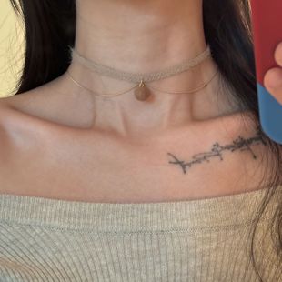 [楼哈哈]毛茸茸项链配饰秋冬短款choker项圈双层颈带温柔脖子饰品