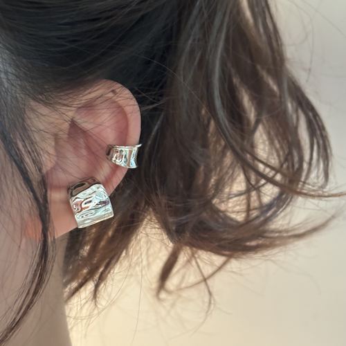 [楼哈哈]简约质感光面c形耳夹无耳洞男女嘻哈潮酷冷淡风耳骨夹