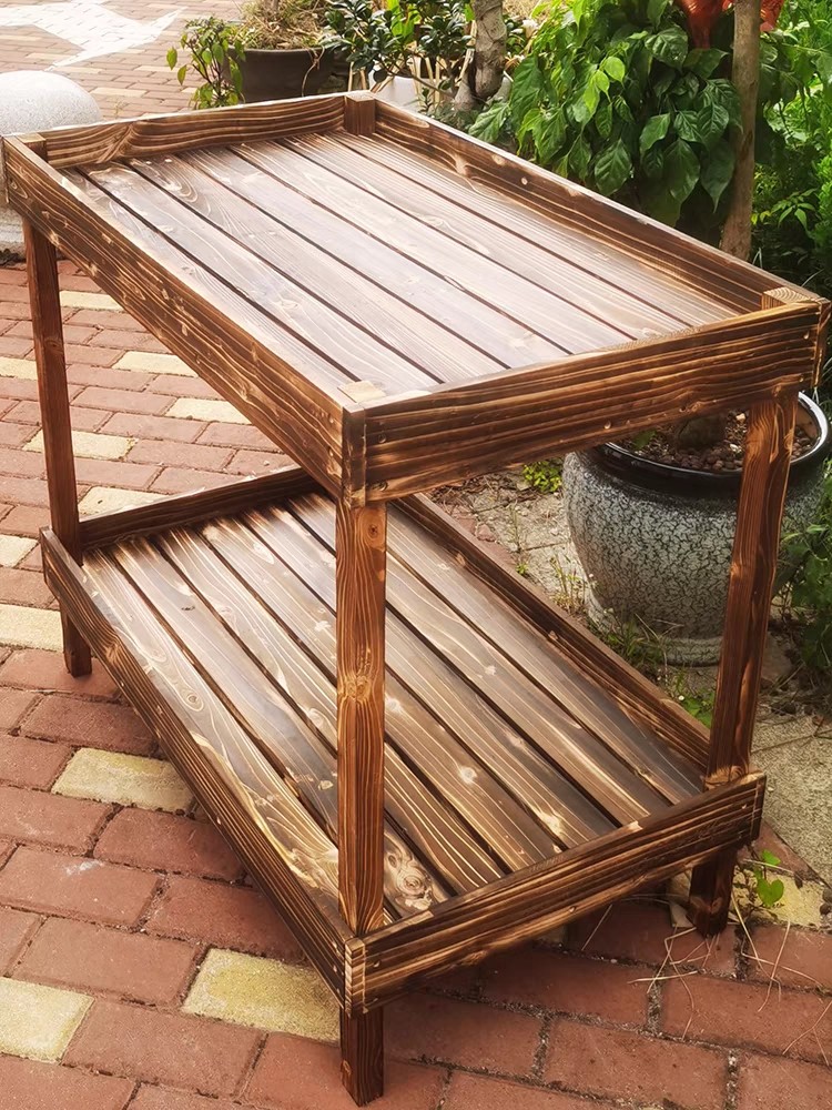 定制实木多肉架子多功能简易置物架户外碳化防腐双层简约现代花架,住宅家具,花架/花几,淘宝优惠券,粉丝福利购,淘宝优惠卷