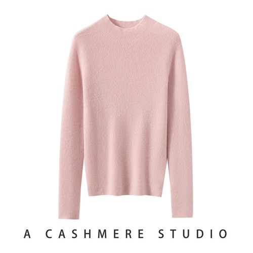 纯山羊绒半高领修身保暖打底衫nv