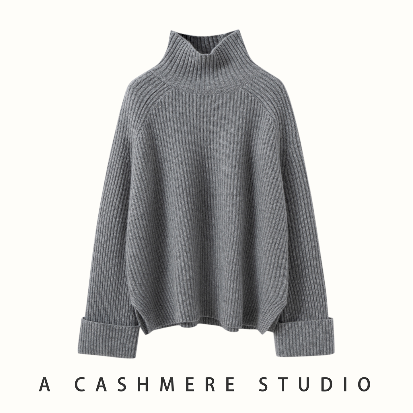 高定幻彩高领加厚山羊绒打底衫女