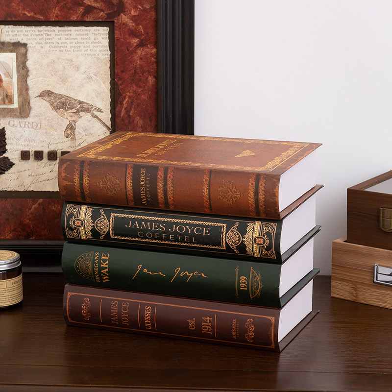 欧式复古怀旧假书摆件轻奢道具书本摆设客厅办公室装饰书籍仿真书