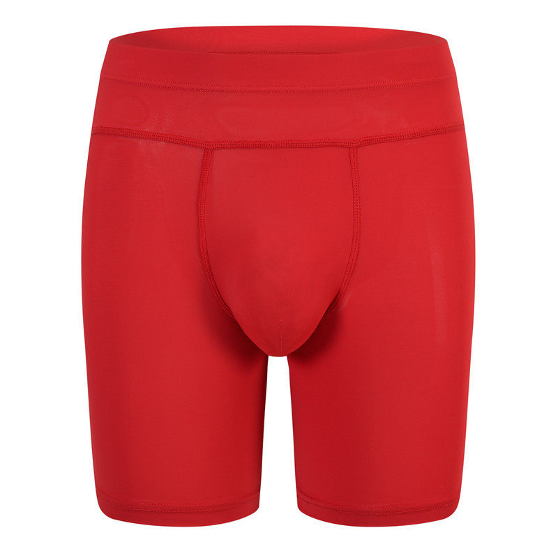 男士加长款防磨腿平角裤冰丝跑步运动内裤U凸囊袋中腰健身红裤头,女士内衣/男士内衣/家居服,男平角内裤,淘宝优惠券,粉丝福利购,淘宝优惠卷