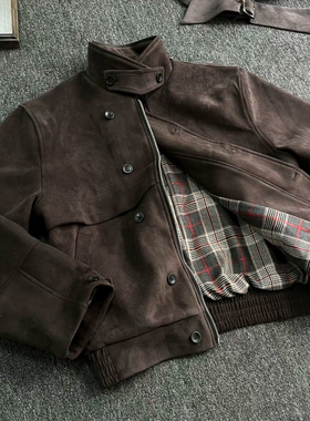 复古摩卡猎装夹克巴恩风夹克外套麂皮绒男秋冬美式高街cleanfit