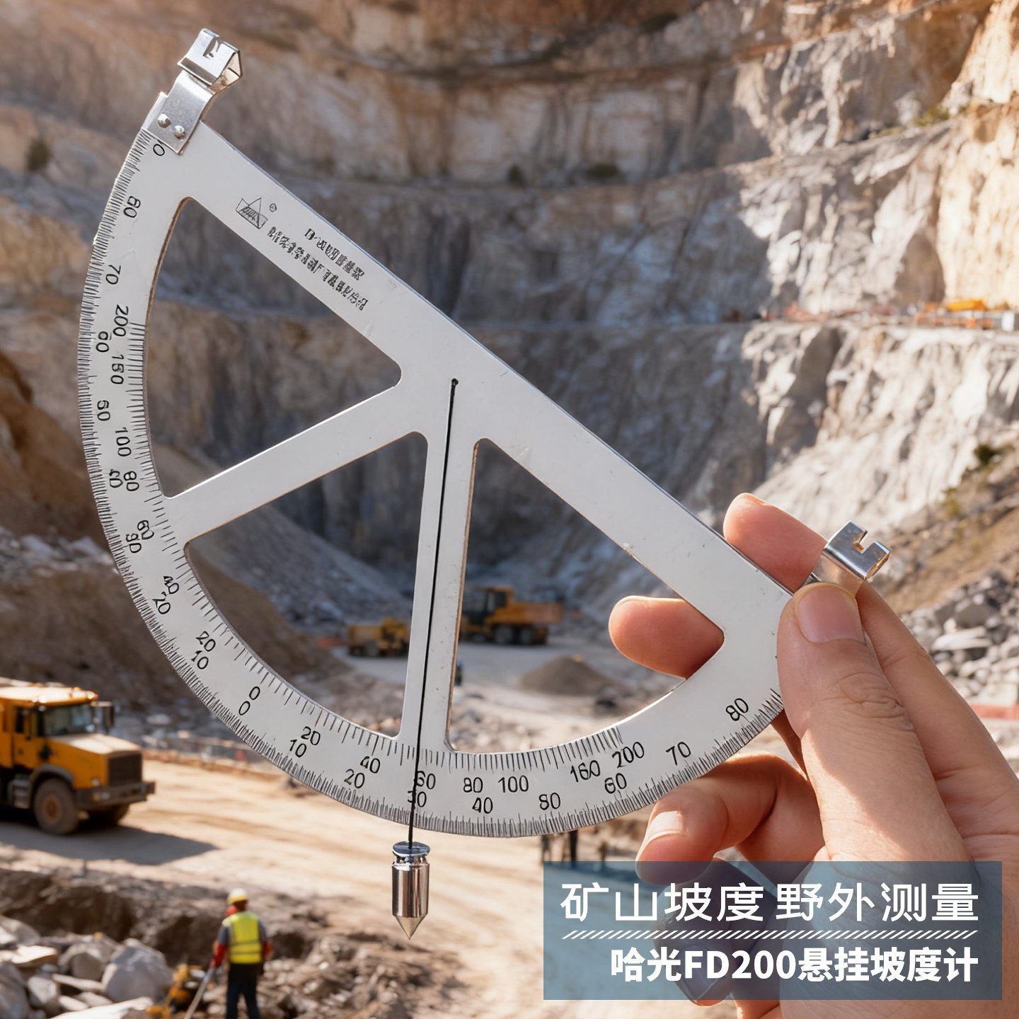 哈尔滨光新品坡度规户外矿用悬挂坡度测量仪测角仪倾角仪FD200型