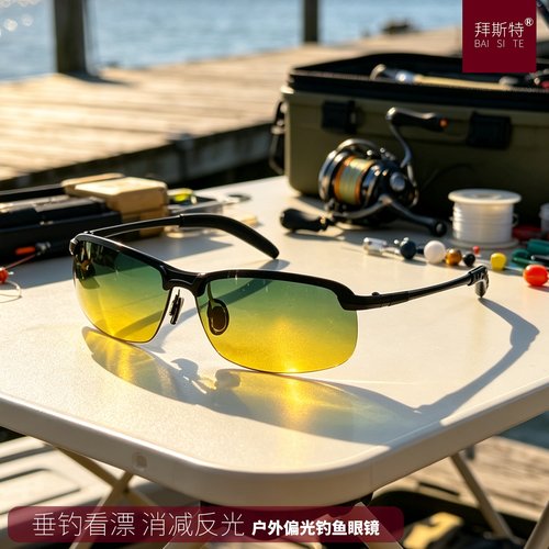 CPL偏光钓鱼眼镜看鱼漂