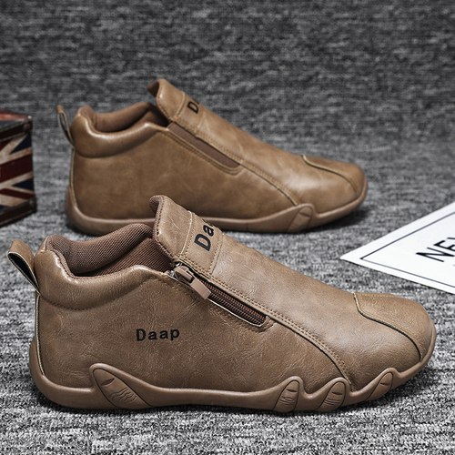 简古曼断码棉鞋男冬季加绒加厚保暖真皮高帮鞋防水防滑男款皮鞋