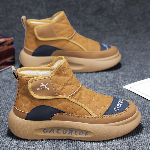 爵浪高帮男士雪地靴冬季保暖