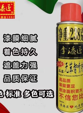 整箱12瓶李漆匠自动喷漆家具木器漆金属黑色金色蓝色防锈手摇喷漆