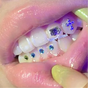 hopegems牙钻牙饰品满钻十字架爱心自己贴包含diy材料包闪亮小众