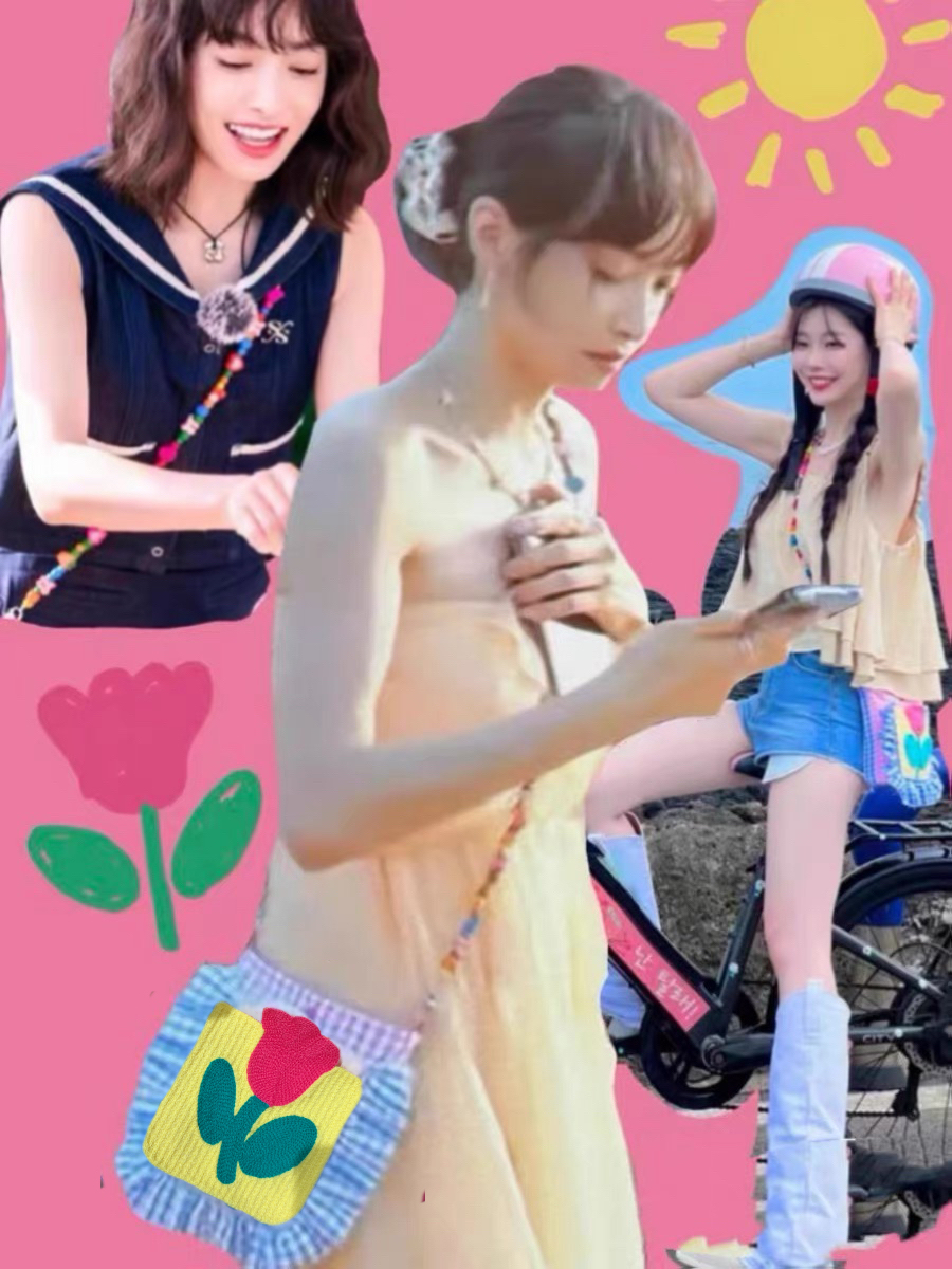 宋茜同款包包小花朵钩针可爱单肩斜挎女包多巴胺迷你饰品夏季彩色