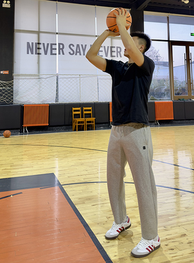 Drakcle Boo孟博龙美式太空棉宽松刺绣运动直筒百搭休闲裤卫裤潮