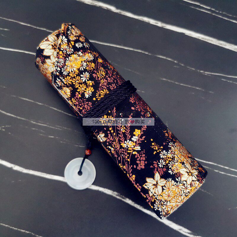 一诺千金手作繁花似锦织锦缎国潮中国风钢笔收纳包笔帘古风卷笔袋,文具电教/文化用品/商务用品,笔袋,淘宝优惠券,粉丝福利购,淘宝优惠卷