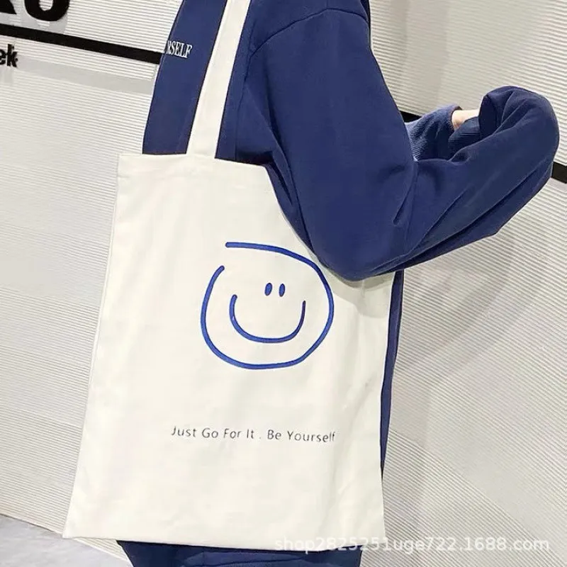 joy克莱因蓝笑脸帆布包脸脸和单肩包