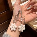 甜美圣诞雪花挂件冬日植绒雪花包包钥匙扣手机链圣诞节闺蜜小礼物