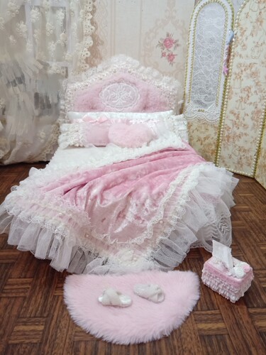 六分娃床10件套法欧式公主 blythe小布复古芭比ob27bjd3分4分床品