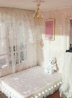 bjd窗帘窗纱幔白色小布sd3分4分六分8分娃屋配件娃娃家具拍照道具