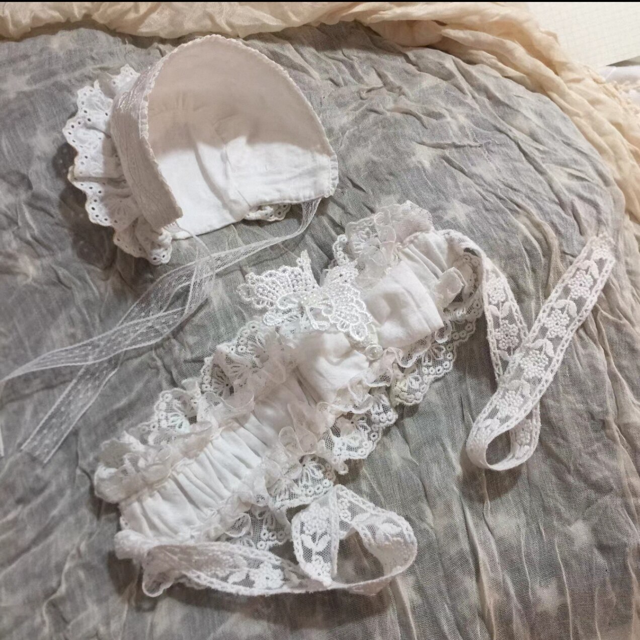 blythe帽子发带高订手作古董娃用头饰配件法式复古波奈特小布娃帽