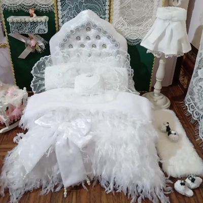 bjd12分8分娃床床品定制靠枕头被子拖鞋ob11用拍照道微缩娃屋家具