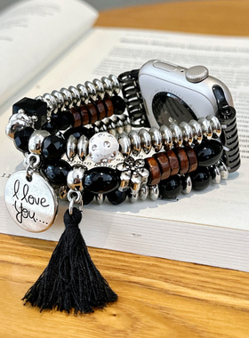 适用苹果手表s10se创意表带applewatchse9/s8/s7654se2民族风手链