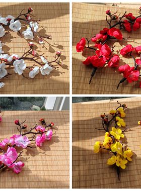 仿真腊梅  梅花发簪头饰  绢花汉服配饰古风造型 拍摄道具 送u夹