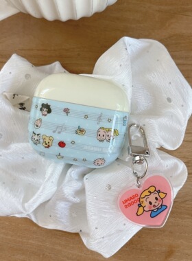 适用苹果airpodspro3保护套airpods4保护壳airpods3保护套IMD音符原田治防摔Pro2耳机壳airpodpro3