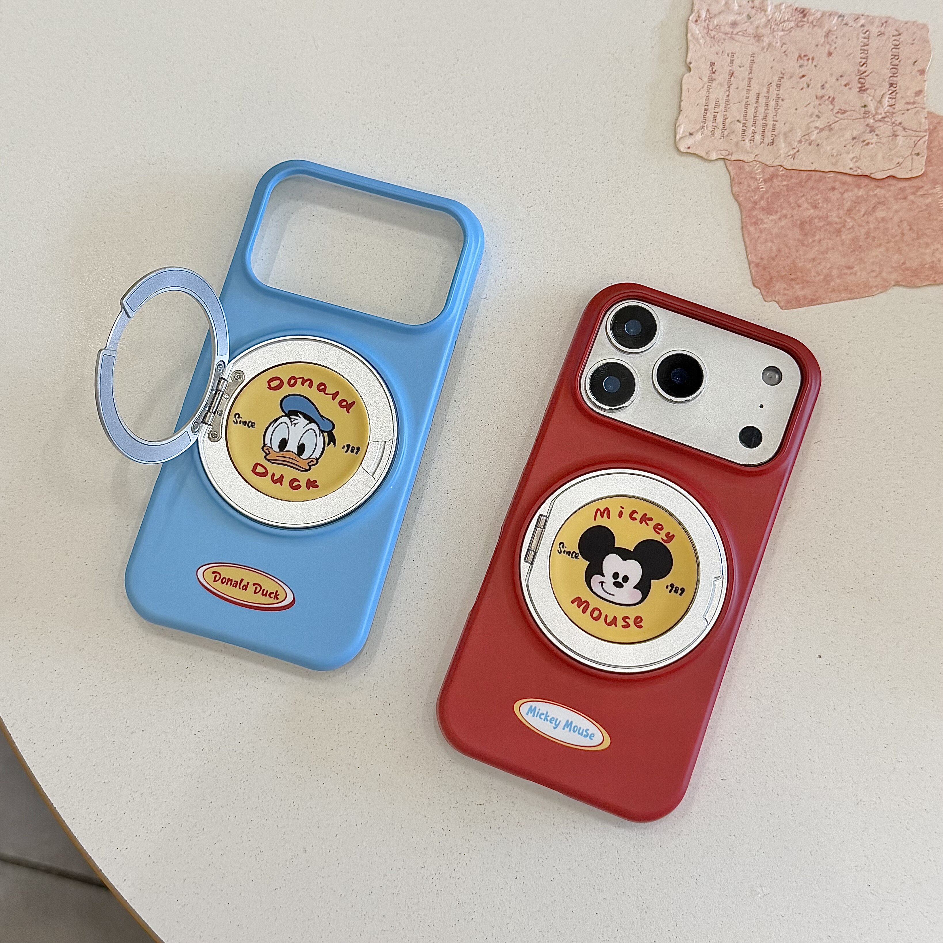 适用于苹果iPhone16/17鸭子卡通15promax手机壳16pro/17p磁吸支架环iPhone17promax保护套可爱16promax老鼠