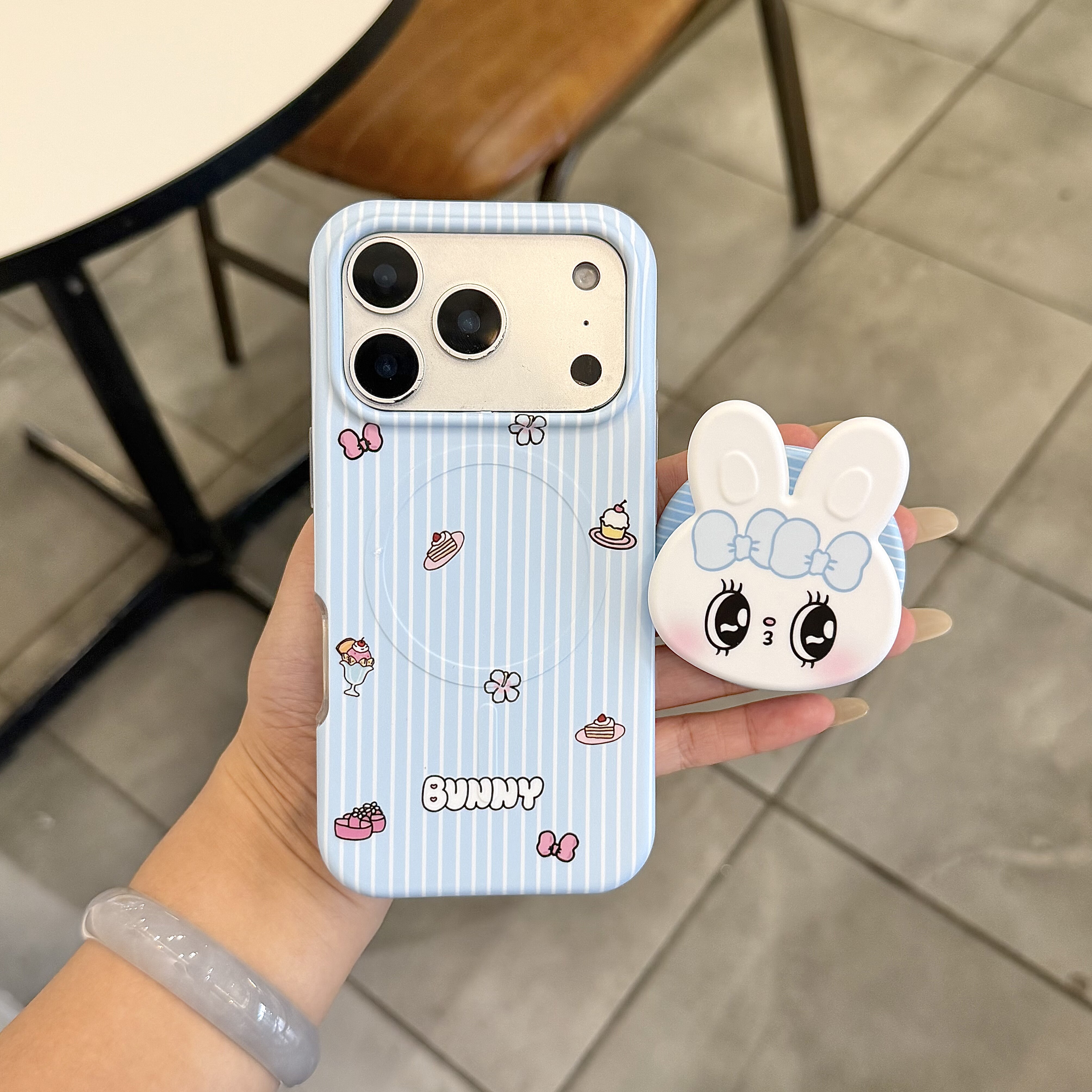 适用于苹果iPhone17promax卡通兔子16pro手机壳17pro磁吸可爱条纹15promax保护套15/16/17