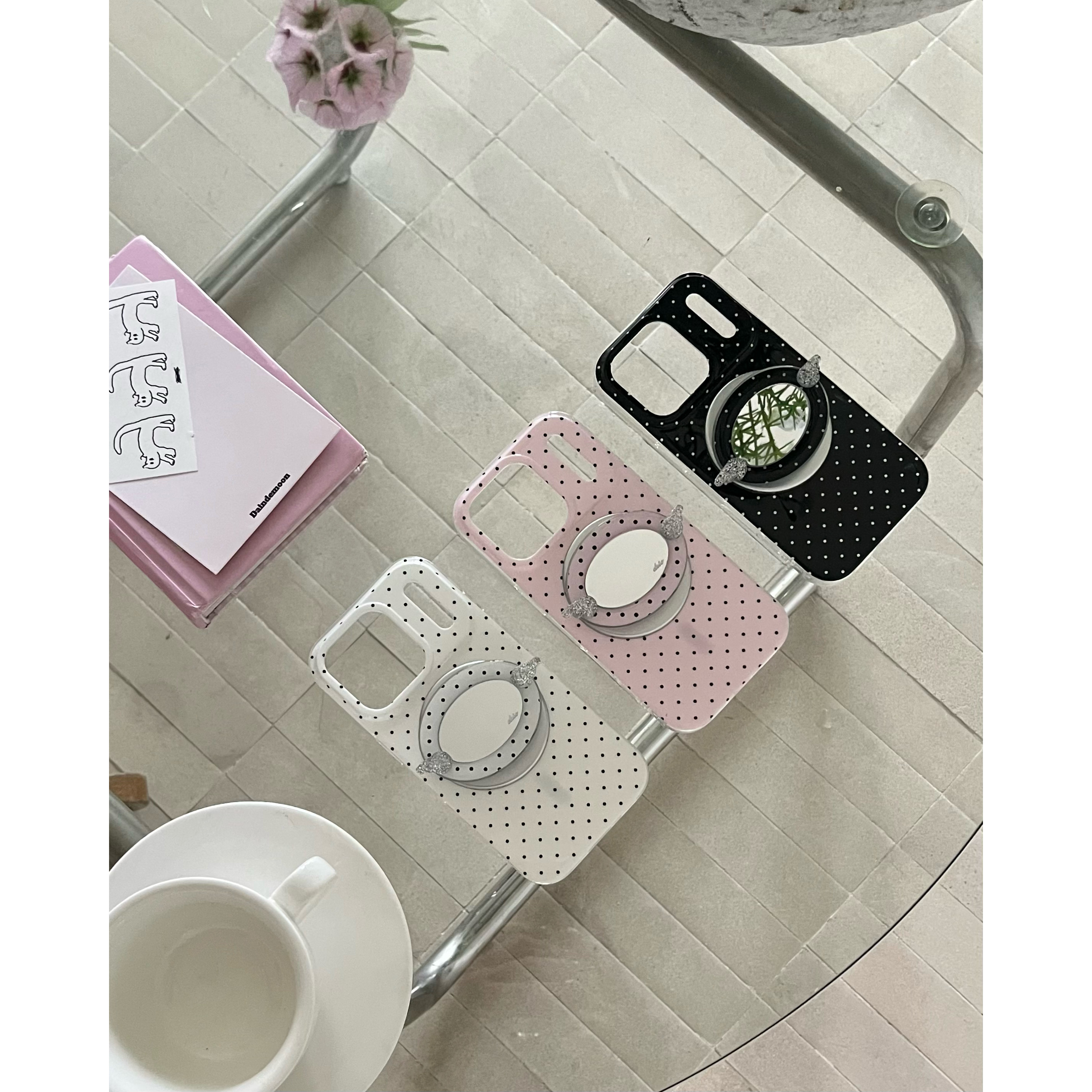 ins翅膀适用于苹果iPhone17promnax波点手机壳16promax简约少女感15/16保护套17pro带镜子磁吸支架15promax