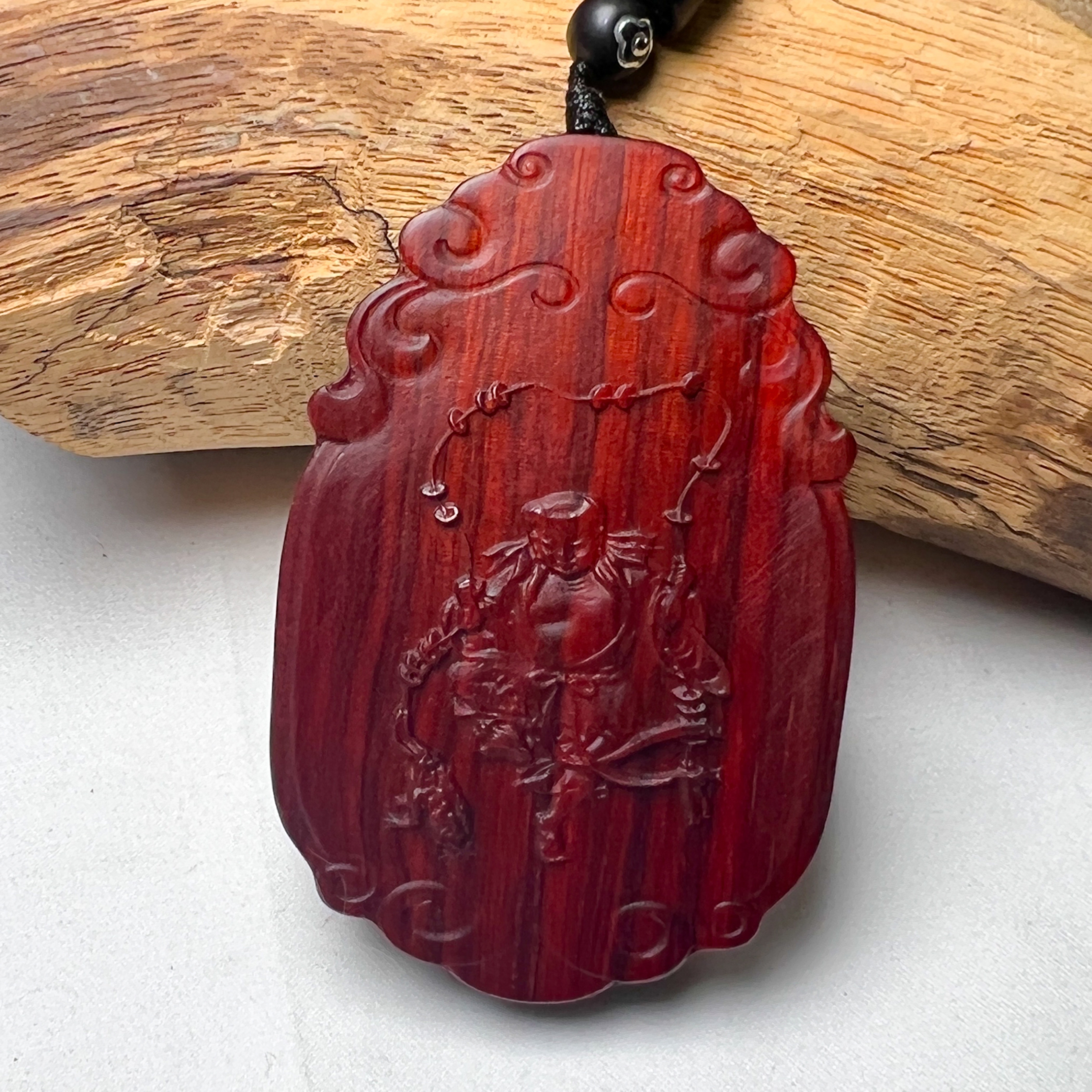 天然紫檀木刘海戏金蟾吊坠木雕挂件红木项链车挂钥匙扣雕刻檀木