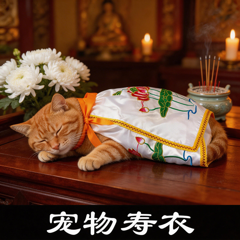 猫猫衣服宠物寿衣莲花披风爱宠离世告别仪式猫狗仓鼠祈愿祝福寿服