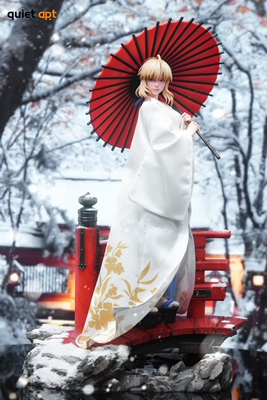 QuietArt 呆毛王 和服 saber 1/4 限量手办模型雕像【漫迷坊】