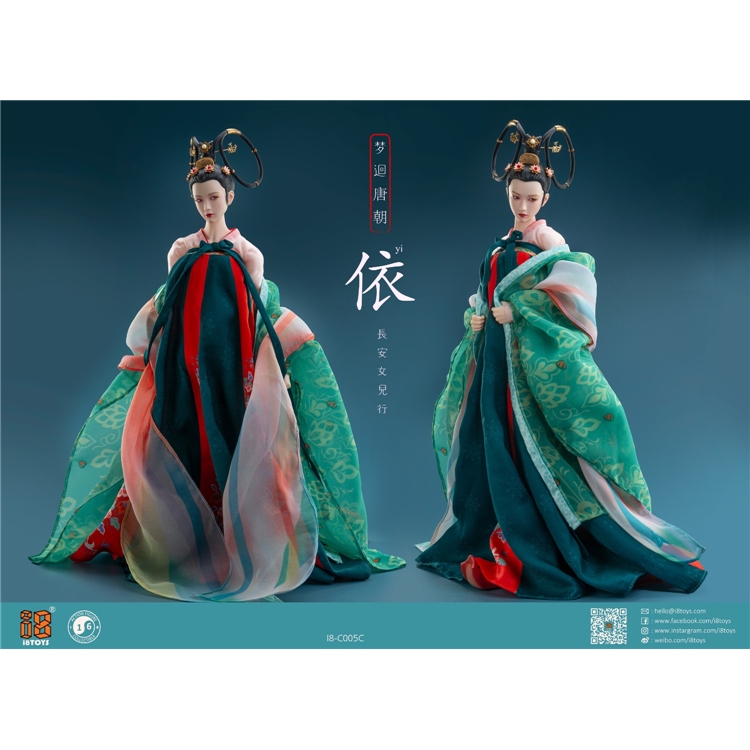现货 I8Toys I8-C005 1/6 汉服 梦迴唐朝 长安女子 依 头雕衣服