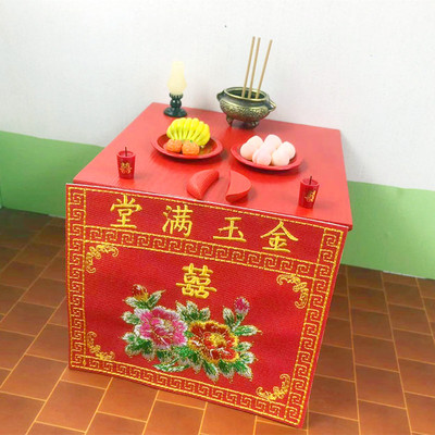 潮汕榉木圣杯实木小胜杯仿真闽南拜神佛具迷你小摆件黄铜香炉香插