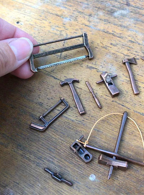 场景模型仿真微缩农具工具迷你小斧子狍子刨刀凿子锯锤子装饰摆件