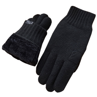 冬季男女情侣纯羊毛线加绒厚保暖手套翻露指触屏开车骑行防滑骑行