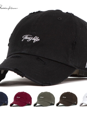 韩国Flipper帽子男女出游百搭鸭舌帽韩版大号加深水洗做旧棒球帽