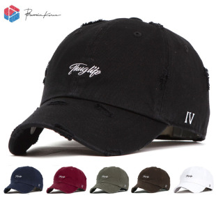 韩国Flipper帽子男女出游百搭鸭舌帽韩版 大号加深水洗做旧棒球帽