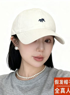 新款假发帽子一体夏季自然时尚连帽真人发丝带假发帽子bobo短直发