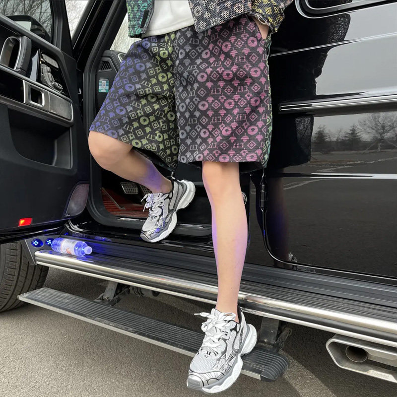 网图抖音直播夏季镂空渐变色网格套装-P145,男装休闲套装,电商A370