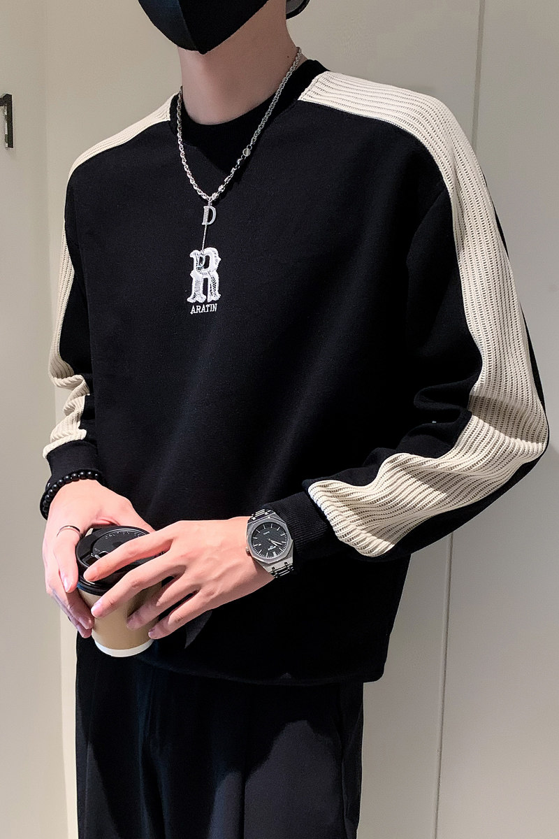 W22-P65-控98店主风秋季新款长袖宽松套头圆领男士卫衣,男装卫衣,电商A370