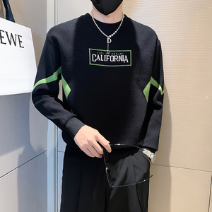 社会小伙秋冬新款圆领套头针织毛衣打底衫男潮MY218-P68-控98图片
