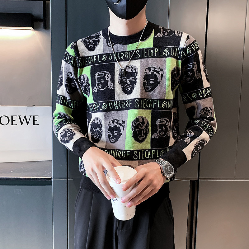MY15-P60-控90-社会小伙秋冬新款圆领套头潮牌针织衫毛衣男,男装针织衫/毛衣,电商A370