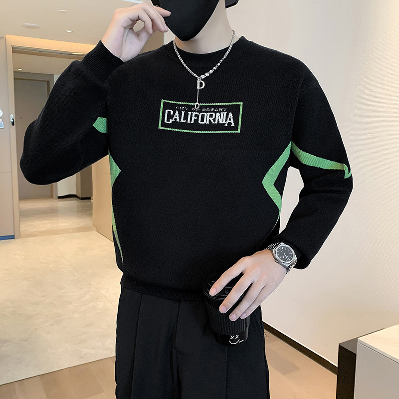 店主秋冬新款圆领套头针织毛衣打底衫男潮MY218-P68-控98,男装针织衫/毛衣,电商A370