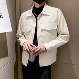 店主风秋冬男士翻领皮衣潮流帅气皮夹克夹克外套男PY21-P125，男装皮衣，电商A370