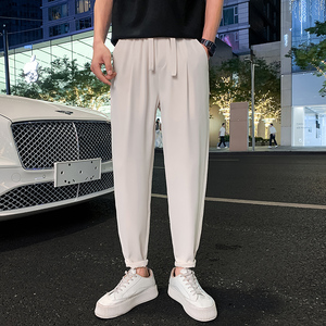 抖音 夏季冰丝男士休闲裤九分裤潮流百搭裤子男X698特P45控69图片
