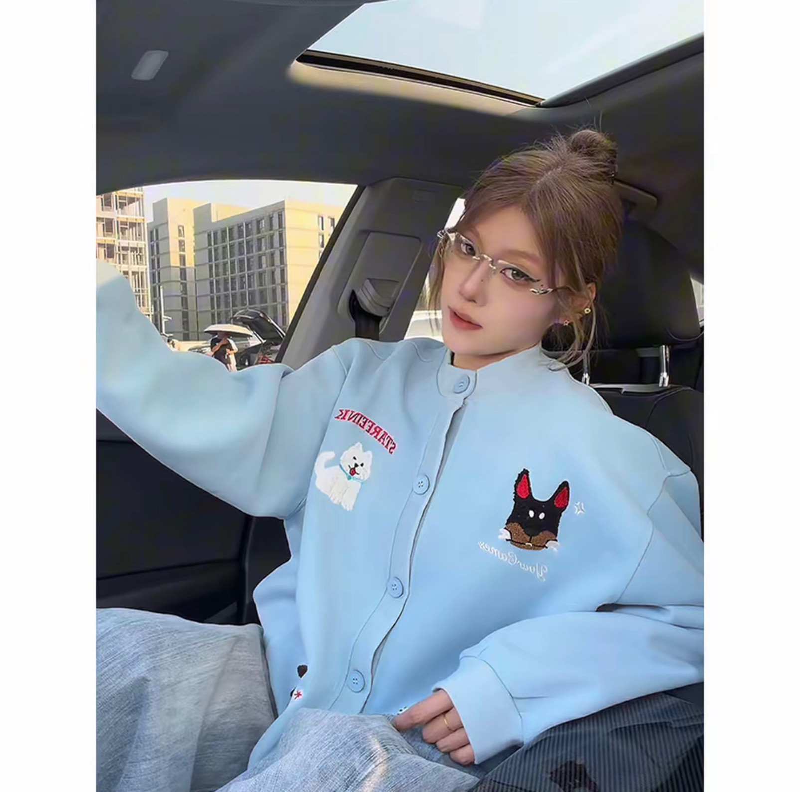 男女秋设计感情侣外套宽松棒球服
